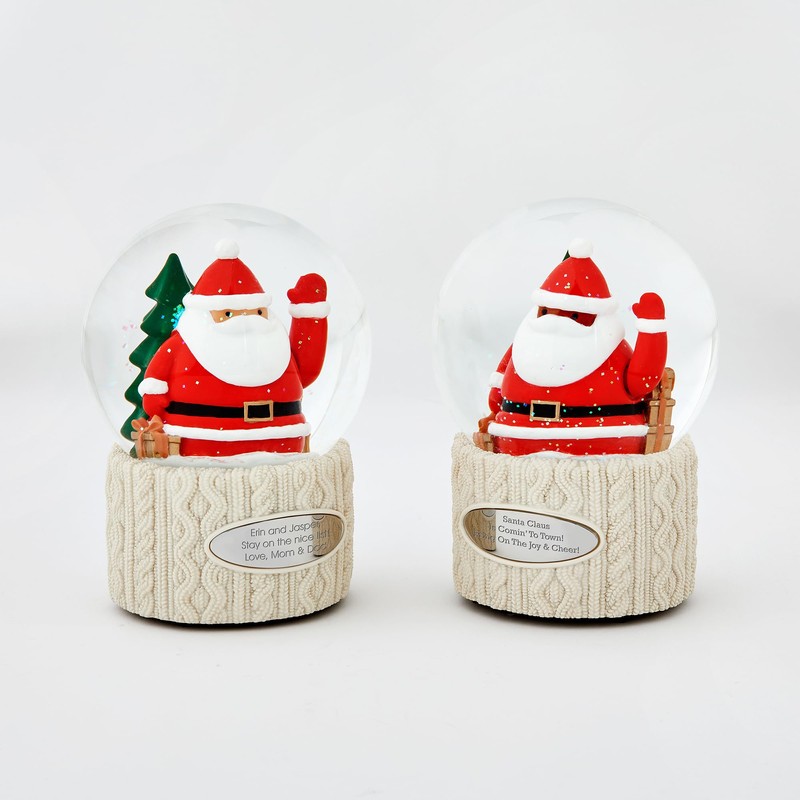 Things Remembered Engraved Waving Santa Musical Snow Globe in Light