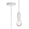 Knightsbridge 1.8m E27 Contemporary Pendant Set - Matt White, 8270L