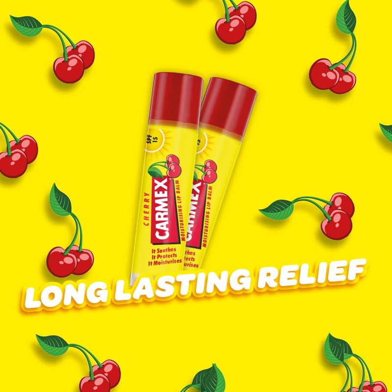 Carmex Cherry Lip Balm Sticks (2-Pack) | Intense Moisturising Summer