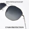 FONHCOO Trendy Oversized Aviator Sunglasses for Women Men Retro Double