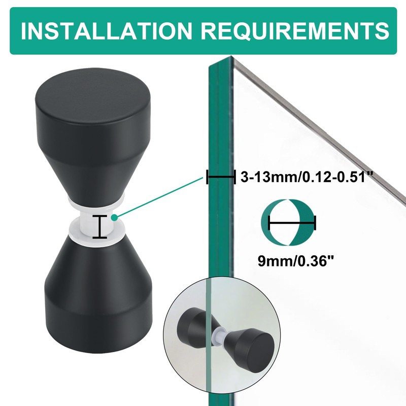 Mooche 3 cm Solid SUS304 Stainless Steel Shower Glass Door