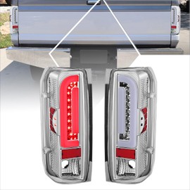 3D LED Tail Light Brake Lamps Assembly Compatible with 90-97 Ford F150-F350,Black Housing