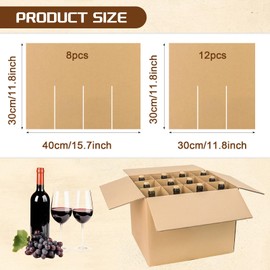 DEZIBOX 4 Sets Glass Dividers for Moving Boxes Fits 16x12x12 Inch Box, Cardboard Dividers for Boxes, Wine Boxes for Shipping & Glass Packing Kits (Box Not Included)