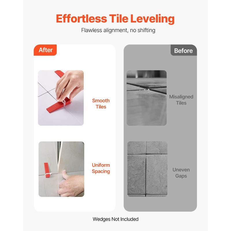 Tile Leveling System Clips 2200PCS 1/16" 1.5mm Floor Wall Spacer