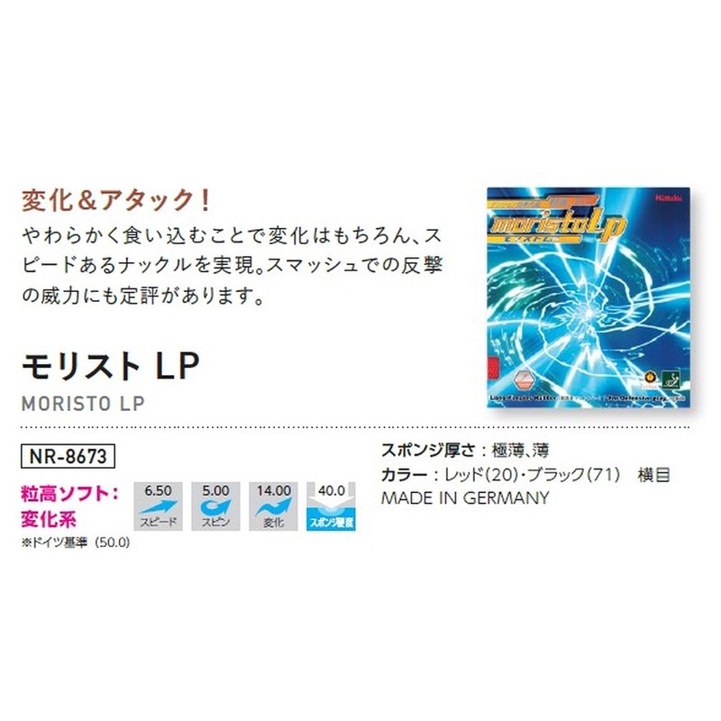 Nittaku NR-8673 Table Tennis Rubber Morist _LP Tension Red Thin