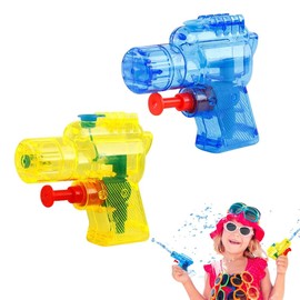 TISCH Pack of 2 Plastic Water Pistols, Water Pistols, Water Features, Summer Water Cannons, Party Bags, Children's Birthday Parties (8 x 6.5 x 2.5 cm)