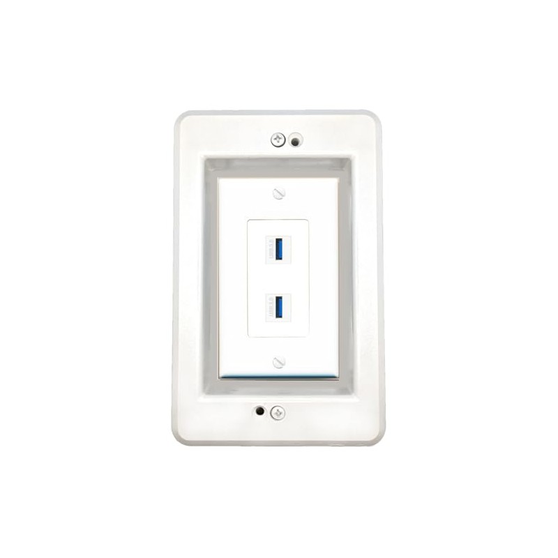 RiteAV in-Wall Cable Management Kit Recessed Outlet 2 USB-3 Wall