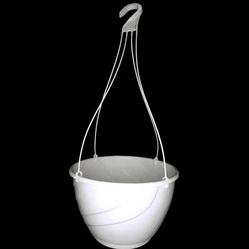 Landmark Plastics 12" WHITE Plastic Hanging Baskets {Set of 10}