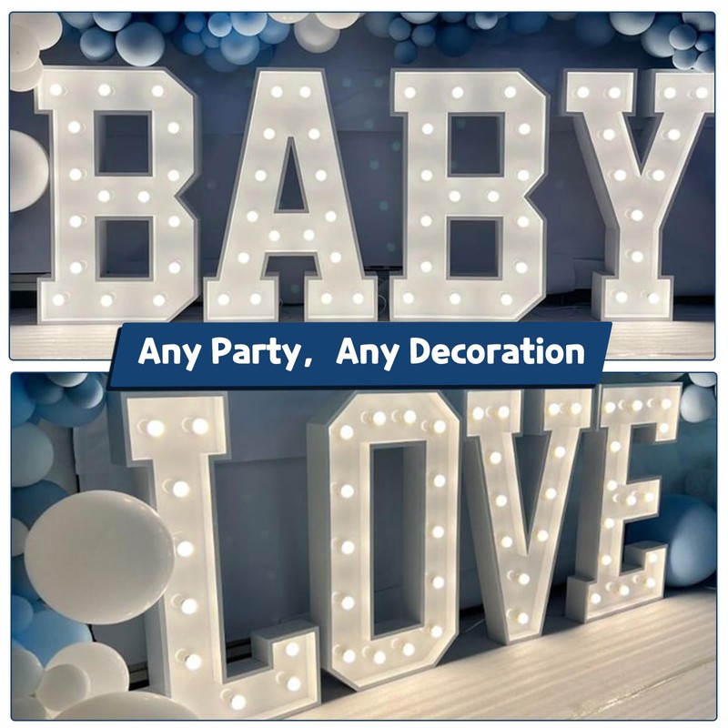 imprsv 4FT Marquee Light Up Letters, Cool White Lighted Letters