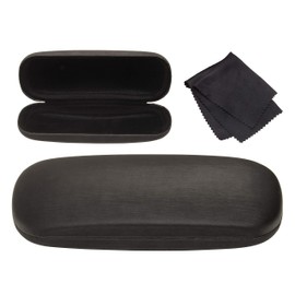 Noble Hard Shell Brushed Eyeglass Case with Microfiber Cleaning Cloth – Premium Eye Glass Carry Case with Enhanced Frame and Lens Protection – Ideal for Glasses & Sunglasses (Blue)