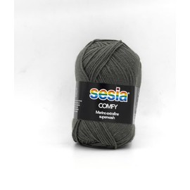 Sesia Comfy Sock Yarn Merino Extrafine Superwash and Cashmere Wool Olive Green col 2064
