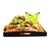 DILLMAN Serving Tray Large Black Wood Rectangle Food Tray Butler