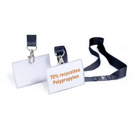 Durable 821719 Click Fold Name Badge with Neck Strap 54 x 90 mm (Pack of 10)