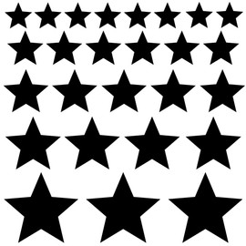 GDirect 26x Star Wall Stickers Vinyl Decals Children's Room Nusery Boys Girls Transfer Gold (Black)