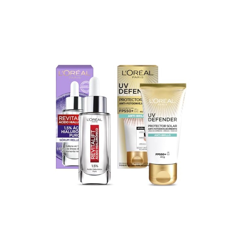 L'Oréal Paris Kit: Protector Solar Diario FPS50+ UV Defender Anti-Brillo