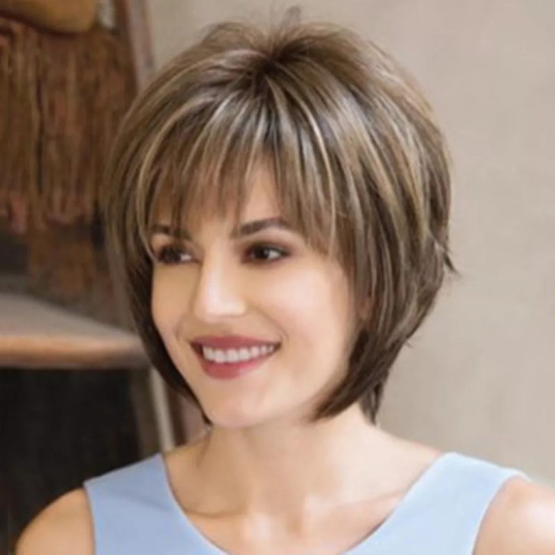 generic Wig Fashion Sintético Short De Pelo Natural Para Mujer