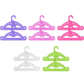 EIHI Clothes Hangers Doll Wardrobe Plastic Doll Clothes Hangers Dolls Clothes Hangers Pack of 10, bronze
