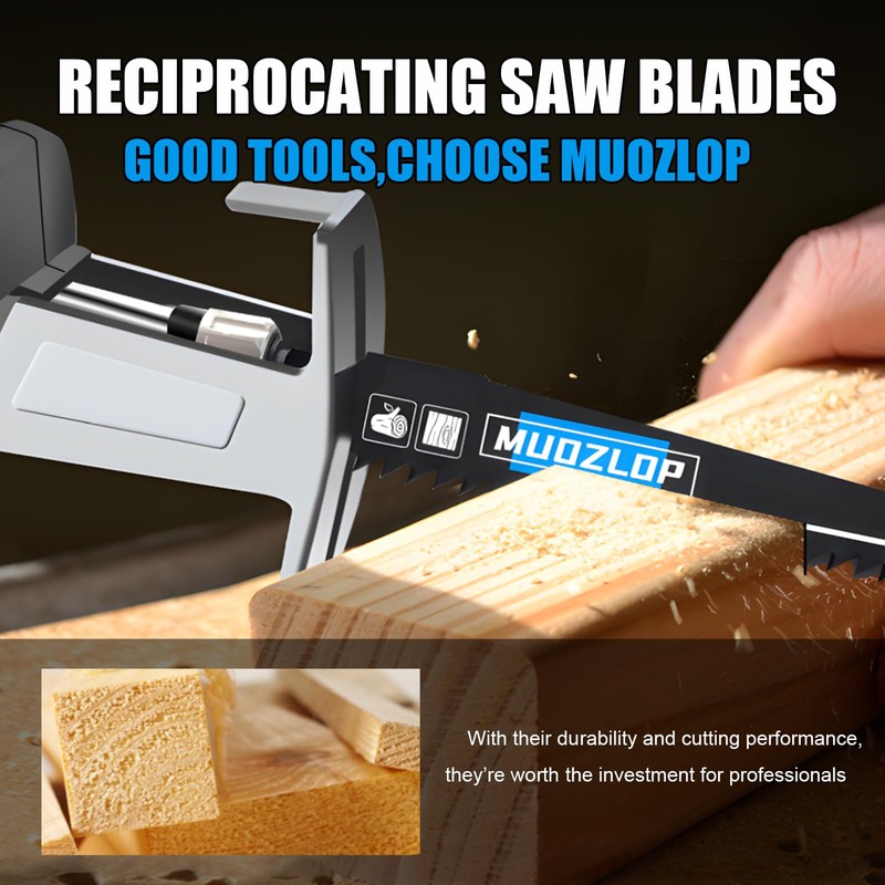 MUOZLOP 25 Pack12 inch Reciprocating Saw Blades Set,5 TPI High