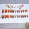 24pcs Nail Tips Amber Bow Short Sweet Girls Nails