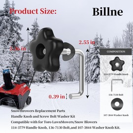 114-3779 & 136-7130 & 107-3844 Snow Blower Handle Knob and Lock Bolt Screw Compatible with for to-ro Snow Blowers/Lawn Mowers 24" fold Snow Blowers