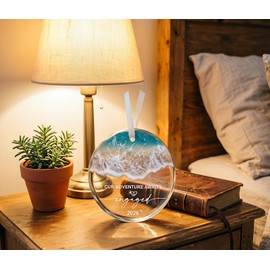 2026 Engagement Gifts for Couples - Our Adventure Awaits Glass Ornament - Bride-to-Be Engagement Gift, Couple - Fiance/Fiancee Christmas Decoration Party Supplies