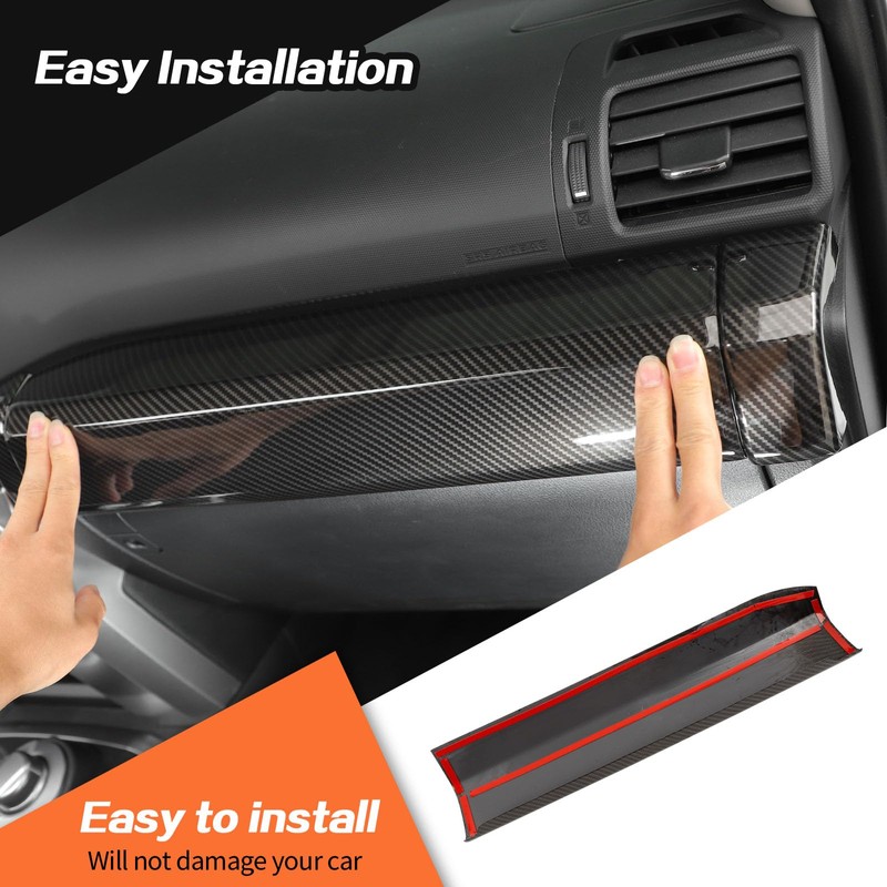 JeCar 3pcs Carbon Fiber Dash Cover Trim Interior Accessories for
