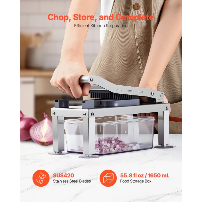 VEVOR Vegetable Chopper Mandoline Slicer All-in-1 Food Veggie Cutter 8