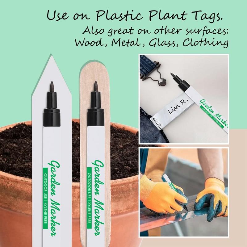 Garden Markers for Outdoor Use, 0.8 mm Medium Point, Black