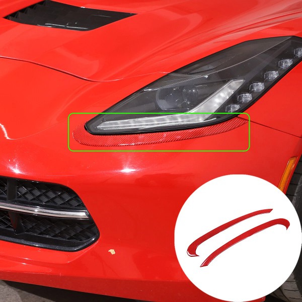 e-power-auto-Trim Fits Corvette C7 2014-19 Headlight Lamp Brow Decorative Sticker