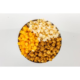 2 Gallon Popcorn Tin Gift - 3 Kinds (Cheese/Caramel/Salt & Butter) Gourmet Popcorn Gift Tin - Popcorn Gift Set