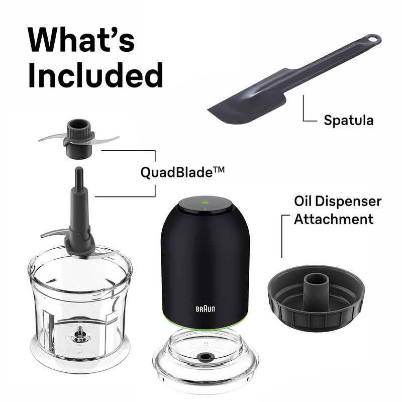 Braun CH3012BK EasyPrep™ Mini Food Processor, 4 cup, Black