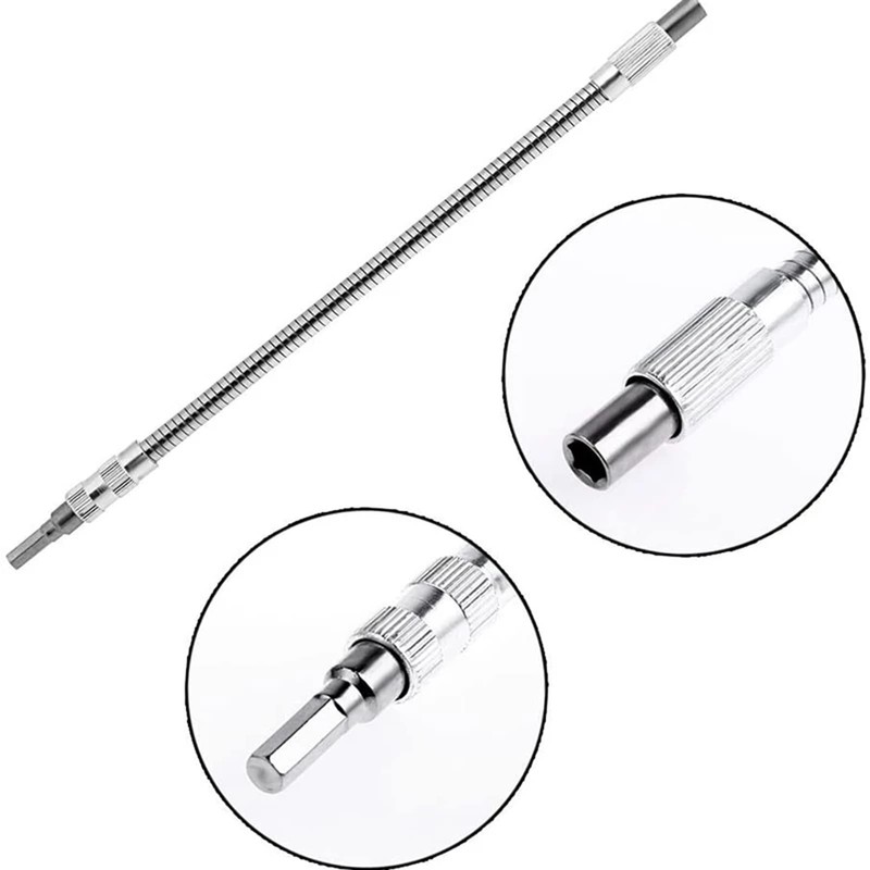 5pcs Flexible Shaft Extension Bits, High Carbon Steel Flexible Drill