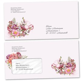 Envelopes Blossom Time Flowers & Blossoms Pack of 50 Envelopes without Window DIN Long (220 x 110 mm)