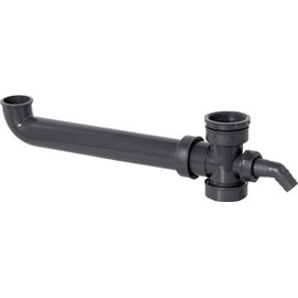 Cornat Recycled Drain Connection for Double Sinks - 1 1/2 Inch - Eccentric Outlet - With Device Connection - Made from Recycled Plastics - Made in Germany Quality / T353904R