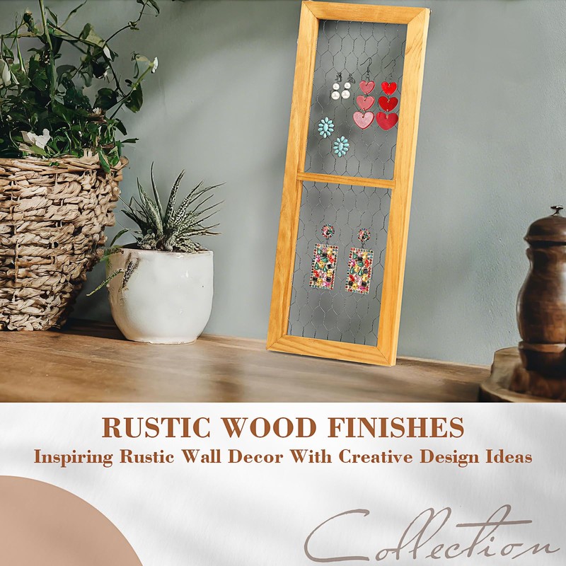 Chunful Pack Chicken Wire Wooden Frame Unfinished Wood Window Frame