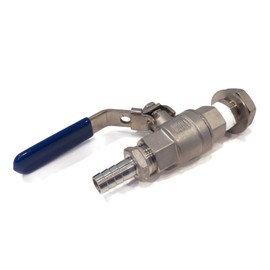 The ROP Shop | 1/2" Stainless Steel Ball Valve with Hose Barb & Weldless Bulkhead for Homebrew