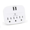 PEAKTREND 3-Outlet Surge Protector Multi Plug Outlet Extender with 2