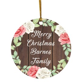 Designsify Christmas Tree Decoration, Merry Christmas Barnes Family, Circle Ornament A, Gifts for Birthday Anniversary Valentines Mom Mothers Fathers Day Party, to Men Women Him Her Friend Mom