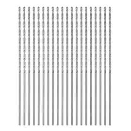 sourcing map 20pcs Extra Long Drill Bits, 1.0mm HSS Drill Bit with High Speed Steel Straight Shank 60mm Length for Metal Woodwork Plastic Aluminum Alloy