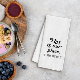 WFSM This is Our Place We Make The Rules Hand Towels, Preppy Dish Towels, Girly Decor Decorative Towels, Funky Decorative Towels for Bathroom, 16×24 Inches