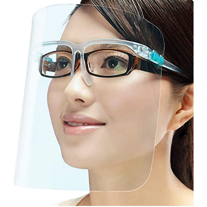10pk Omnitex Face Shield with Glasses, Spectacle Frame Full Face