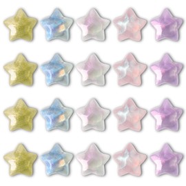 20Pcs Cute Star Fridge Magnets, Colorful 3D Sparkling Pentagram Decorative Craft, Strong Refrigerator Magnets for Kitchen, Office Whiteboard, Cabinet, Dishwasher