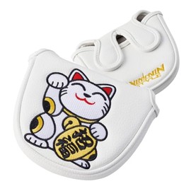 WINWIN STYLE Win-win Style HAPPY CATS Putter Cover Pin Type/Mallet Type [Maneki Neko] (WH(405), Mallet Type (PCM))