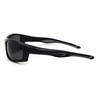 Mens Polarized Plastic Rim Warp Sport Sunglasses Shiny Black Black