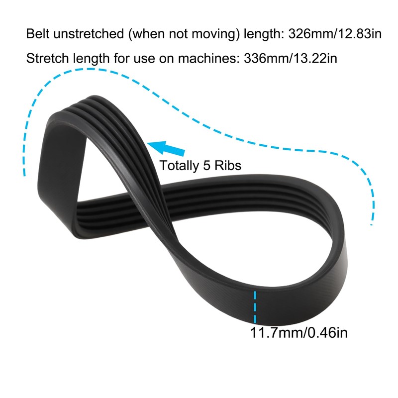 VGOL Treadmill Belt 336EPJ 5Ribs Width 11.7mm Compatible with Vega