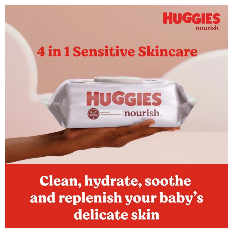 Huggies Nourish Baby Wipes Cocoa & Shea Butter 10 pk.,