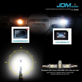 JDM ASTAR Super Bright Error Free 360-Degree Shine 921 912 GX-3020 Chipsets White LED Bulbs For Backup Reverse Lights