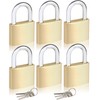 6Pack Solid Brass Padlocks Keyed Alike, Locker Locks with Same
