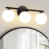 foucasal Black Globe Bathroom Light Fixtures 3-Light Vanity Light with