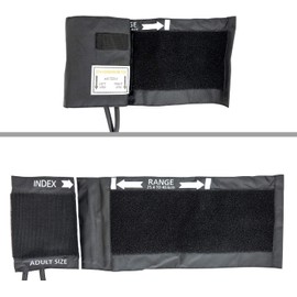 LINE2design Adult Blood Pressure Cuff - School Safety Deluxe Aneroid Sphygmomanometer with Cuff and Carrying Case Trauma Kits Black